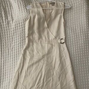 H&M Cream Sleeveless Midi Dress